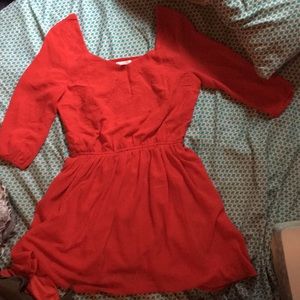 Red/Orange 3/4 sleeve dress